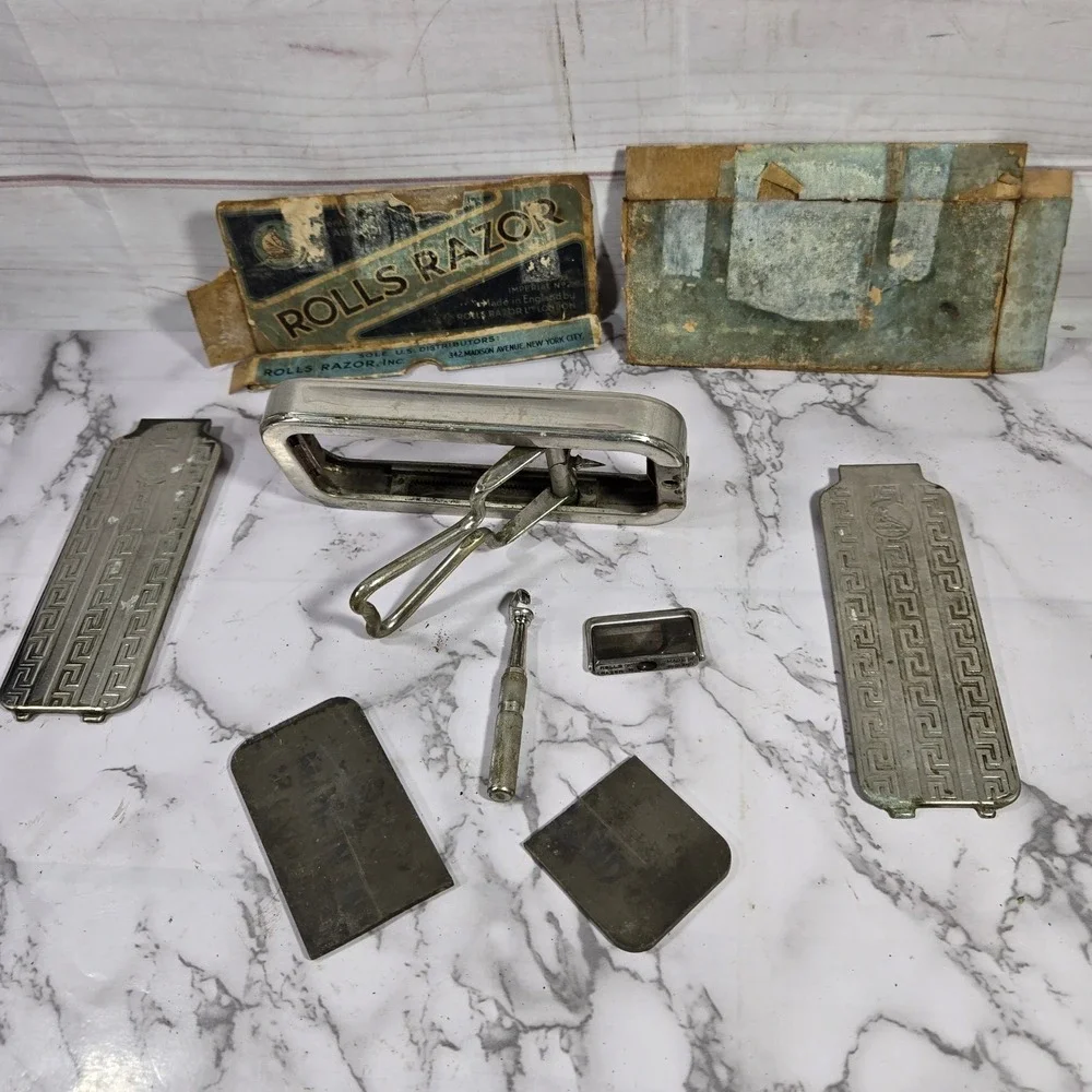 Vintage Rolls Razor Safety Razor‎ Set Made in England Shaving Kit Accessories
